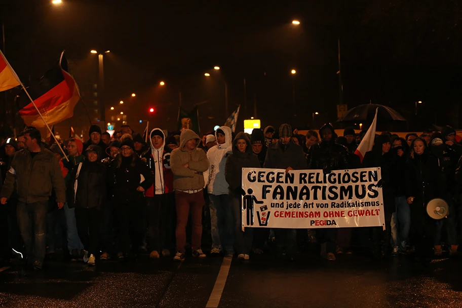 Pegida Demonstration in Dresden.