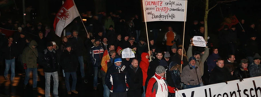 Pegida-Demonstration in Dresden, Januar 2015.