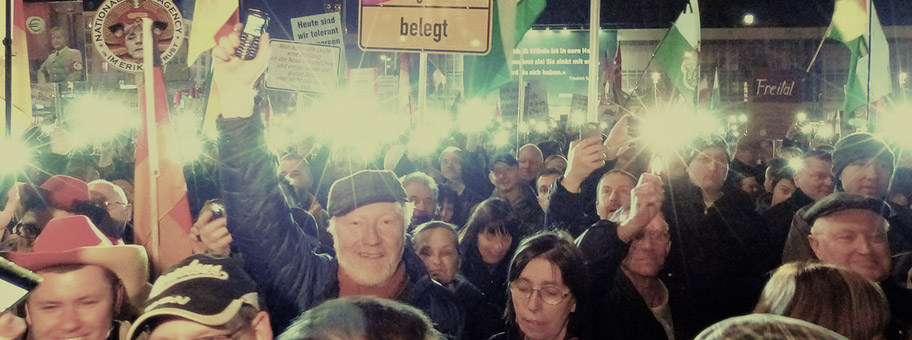 PEGIDA Demonstration in Dresden, März 2015.
