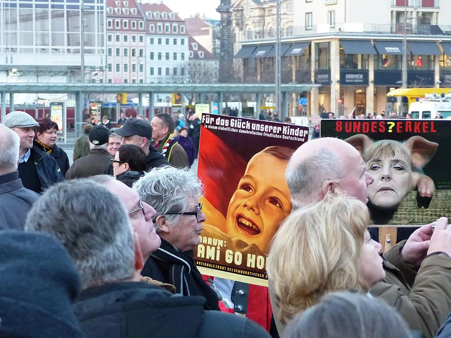 PEGIDA Demonstration Dresden, März 2015.