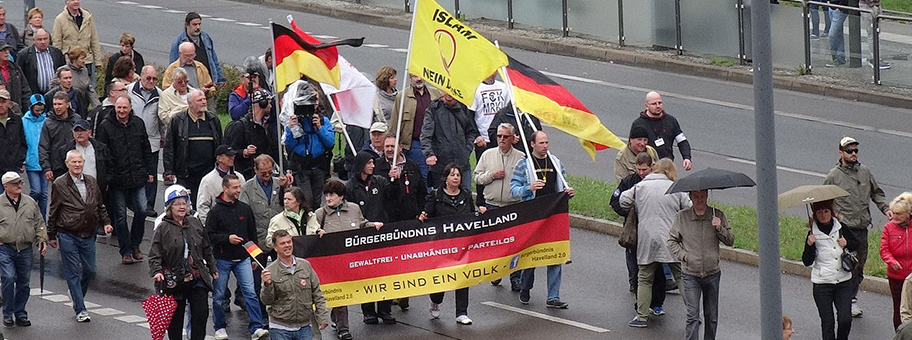 PEGIDA Demonstration in Dresden anlässlich des Tages der Deutschen Einheit 2016 am 3. Oktober.