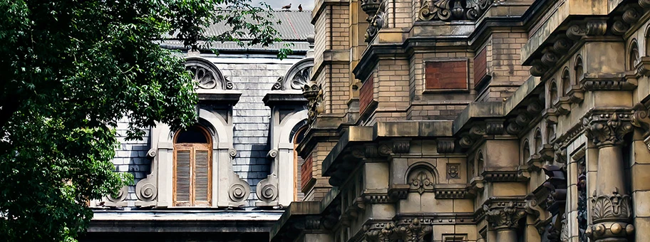 Häuserfassade in Buenos Aires, Argentinien.