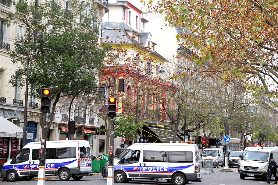 Paris shootings, the day after near the Bataclan.