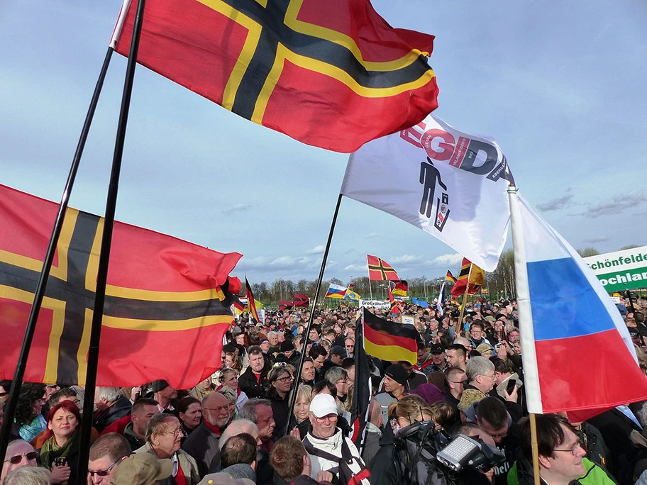 Pegida Demonstration in Dresden, 13. April 2015.