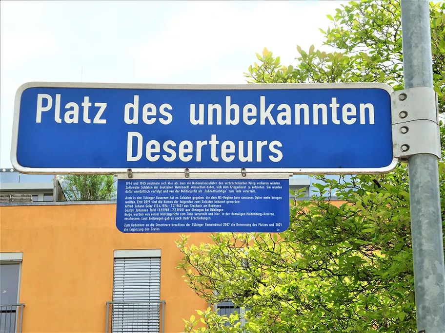 Platz des unbekannten Deserteurs in Tübingen.