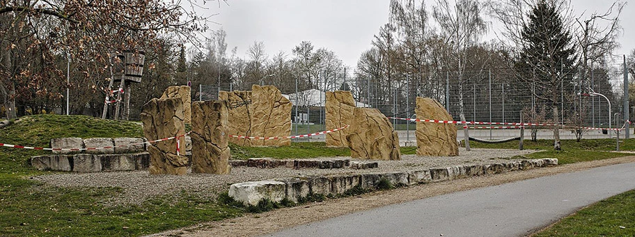 Abgesperrter Spielplatz in Stuttgart, März 2020.