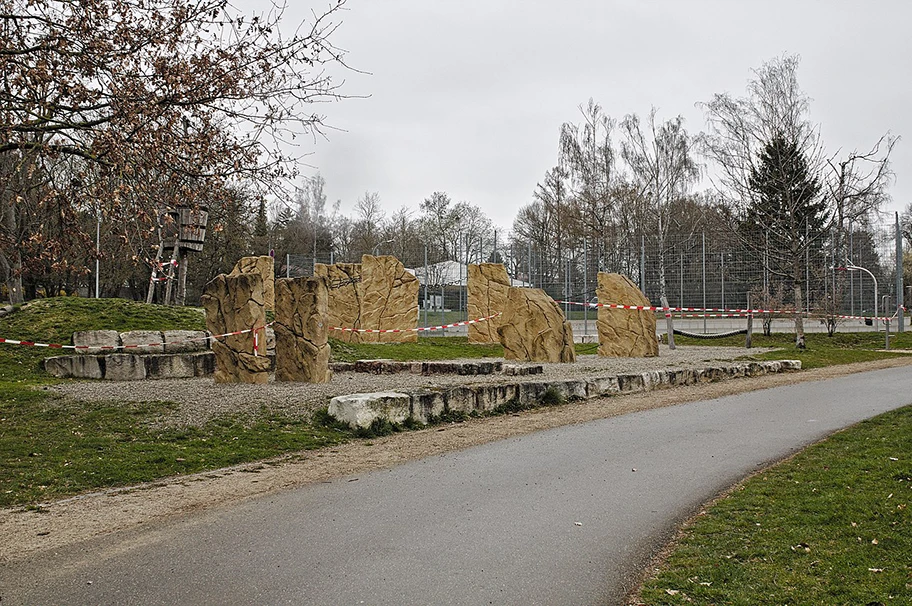 Abgesperrter Spielplatz in Stuttgart, März 2020.