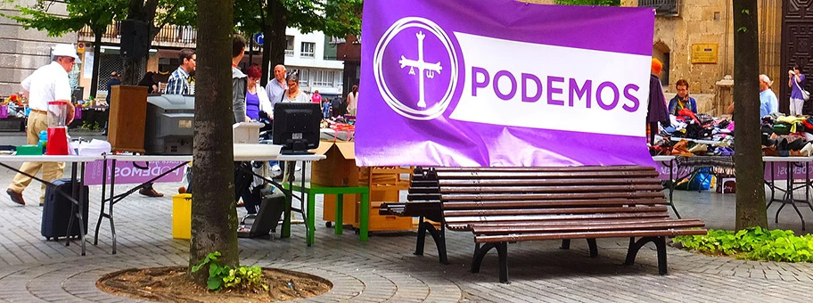 Podemos-Veranstaltung in Oviedo, Spanien.