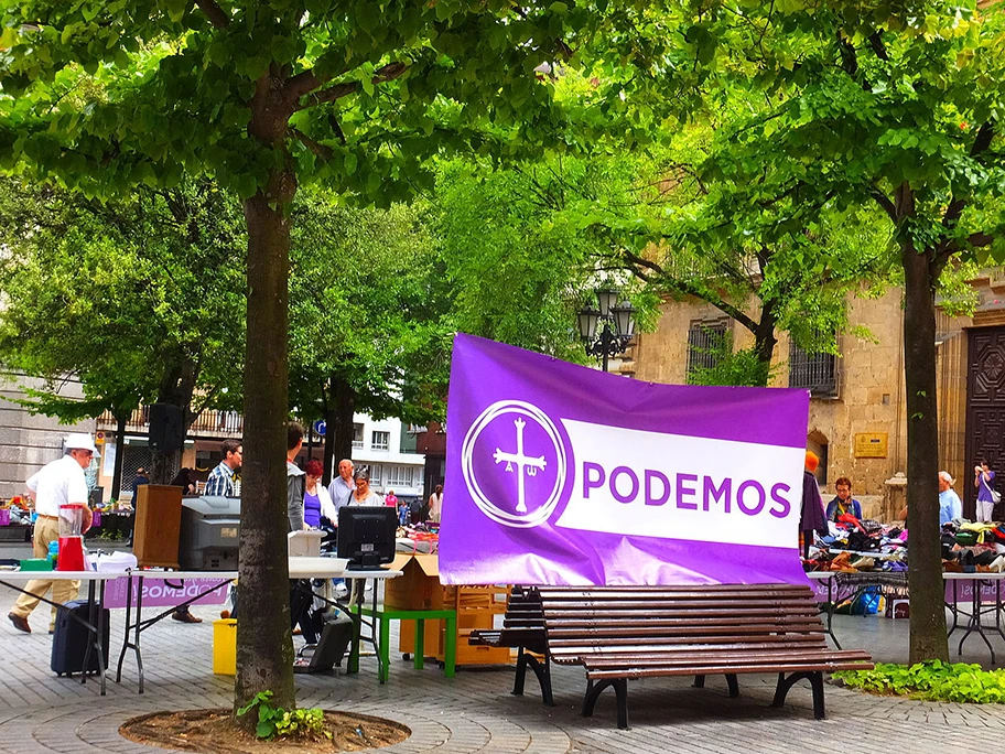 Podemos-Veranstaltung in Oviedo, Spanien.