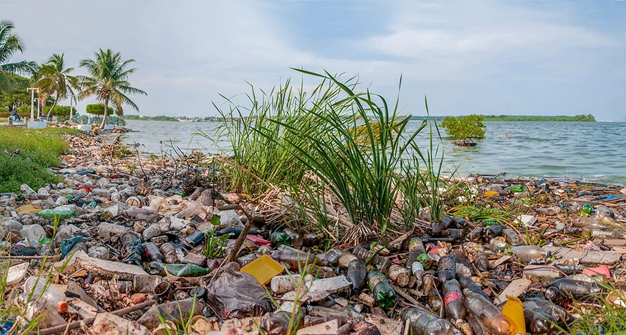 Plastikmüll auf dem Maracaibo See in Venezuela.