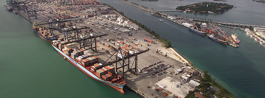 Container-Hafen von Miami, USA.