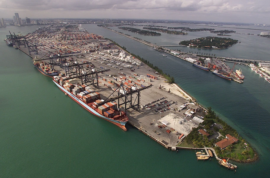 Container-Hafen von Miami, USA.