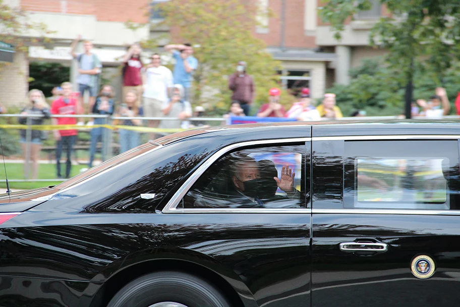 Joe Biden bei einem Besuch an der Universität von Connecticut, Oktober 2021.