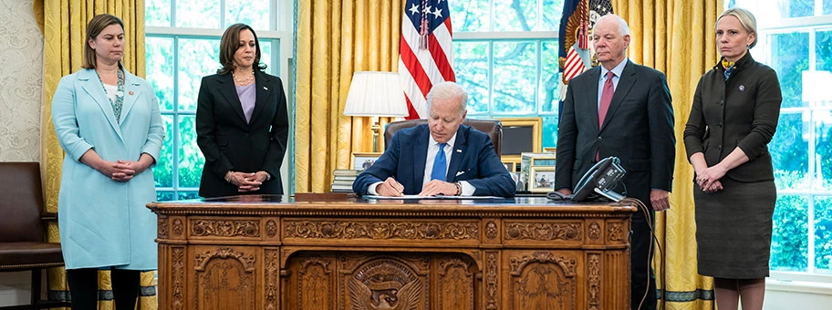 Joe Biden mit seinem Staff im Weissen Haus, Mai 2022.
