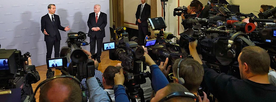 Der designierte Bundeskanzler Christian Kern bei der Pressekonferenz nach dem Parteivorstand.