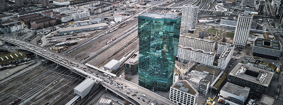 Prime Tower in Zürich, März 2023.