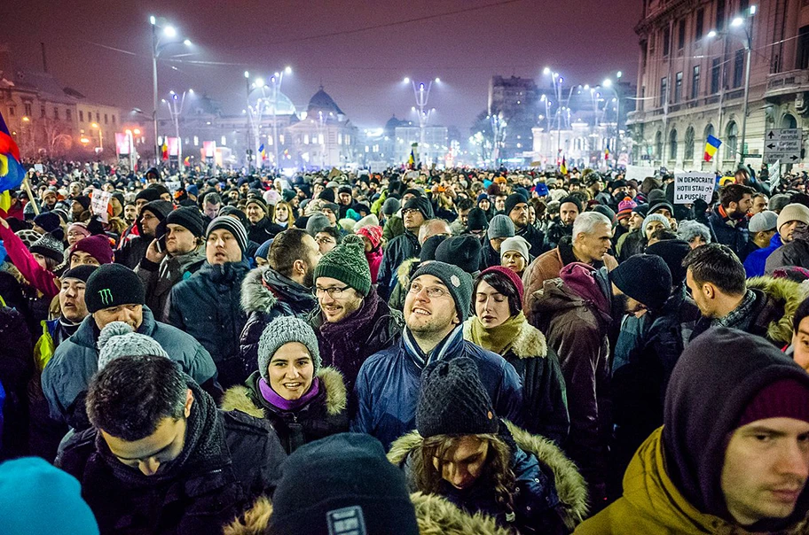 Proteste gegen die Korruption in Bukarest, Januar 2017.