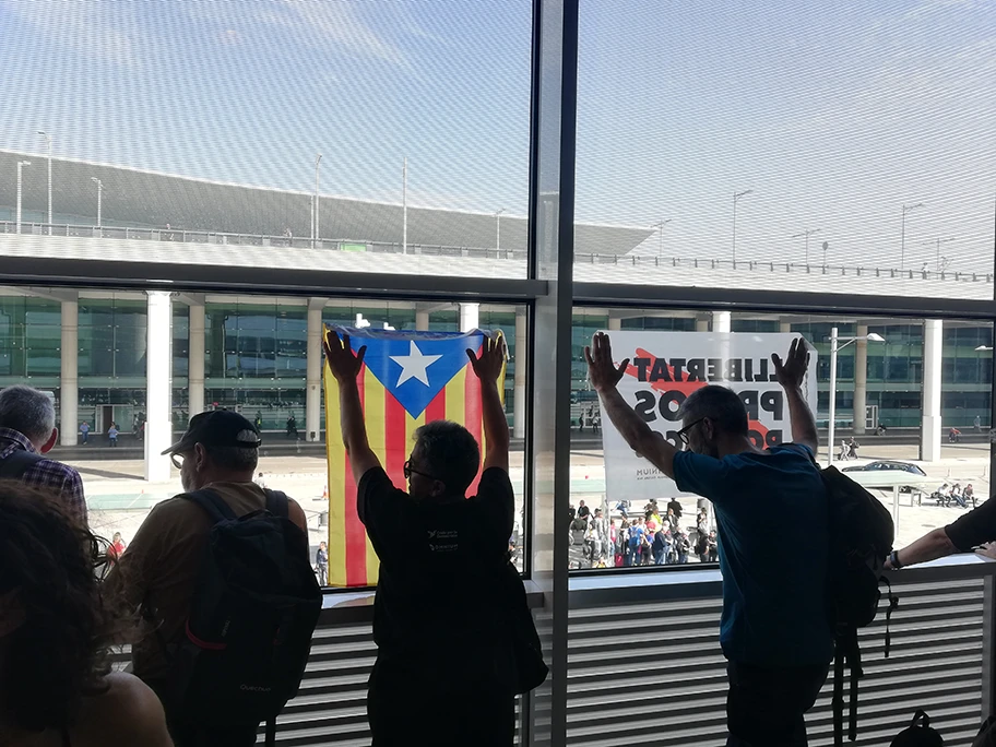 Proteste im Flughafen von Barcelona, Oktober 2019.