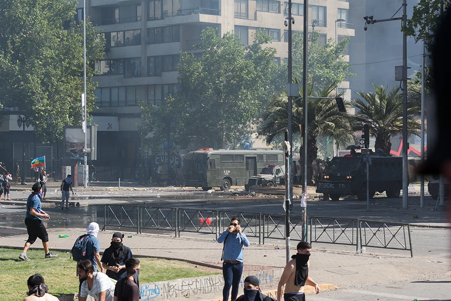 Proteste in Santiago de Chile, Oktober 2019.