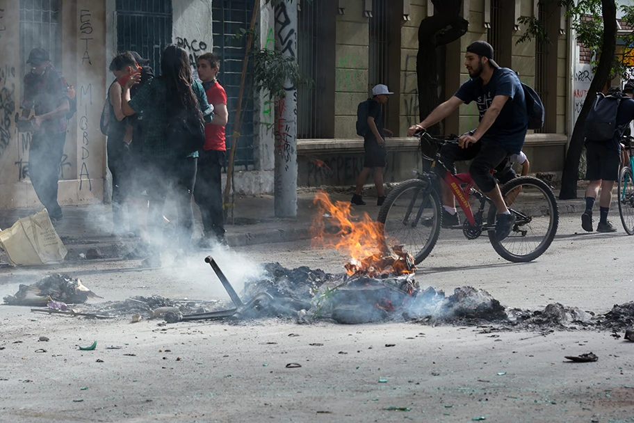 Proteste in Santiago de Chile, Oktober 2019.