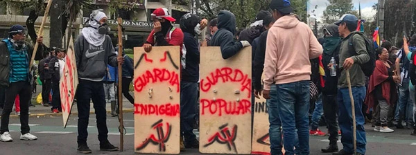 Protestanten in Ecuador während dem Aufruhr, Oktober 2019.