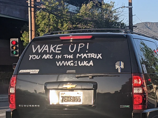 QAnon-SUV in Burbank, Kalifornien, März 2021.