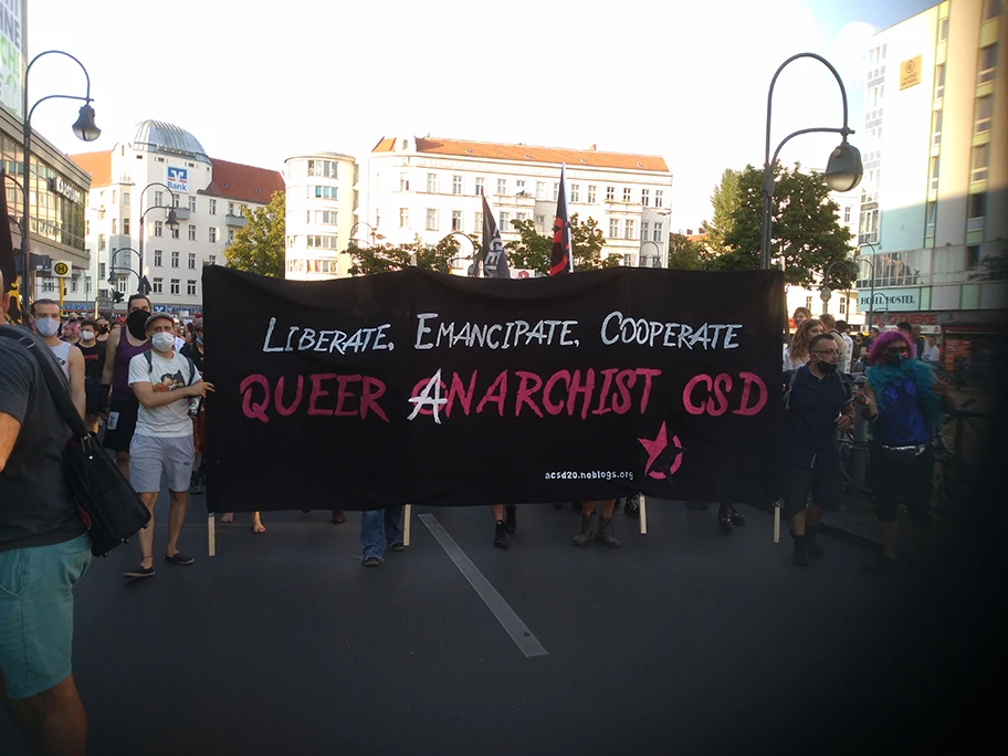 Queer-anarchistischer Protest am Christopher Street Day in Berlin (2020).