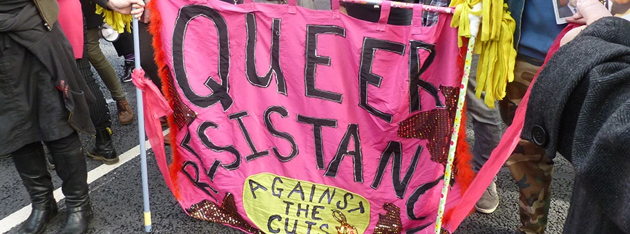 Queer Resistance Banner in London.