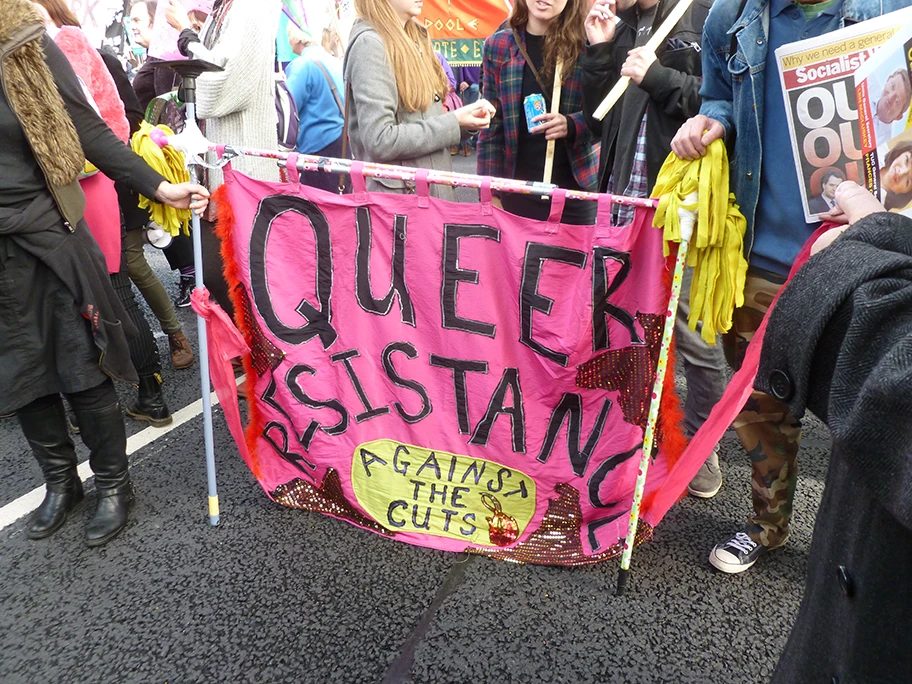 Queer Resistance Banner in London.