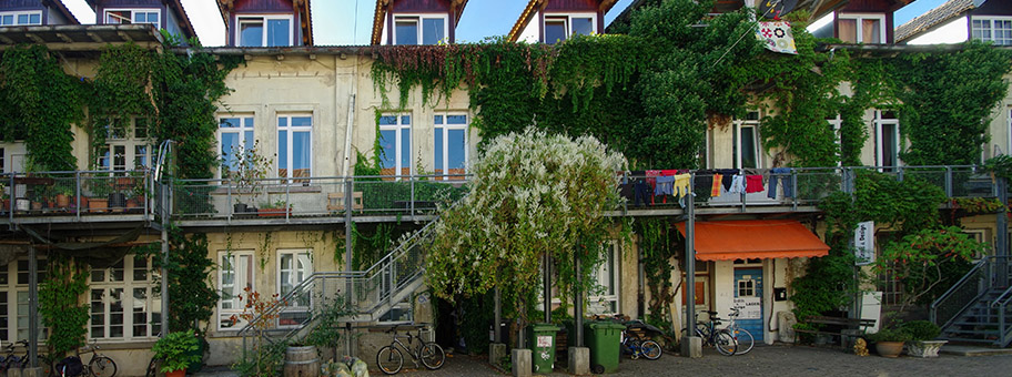 Das Studio von Radio Dreyeckland auf dem Grethergelände in der Adlerstrasse 12 in Freiburg.