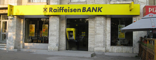 Raiffeisen Bank Filiale in Sofia, Bulgarien.