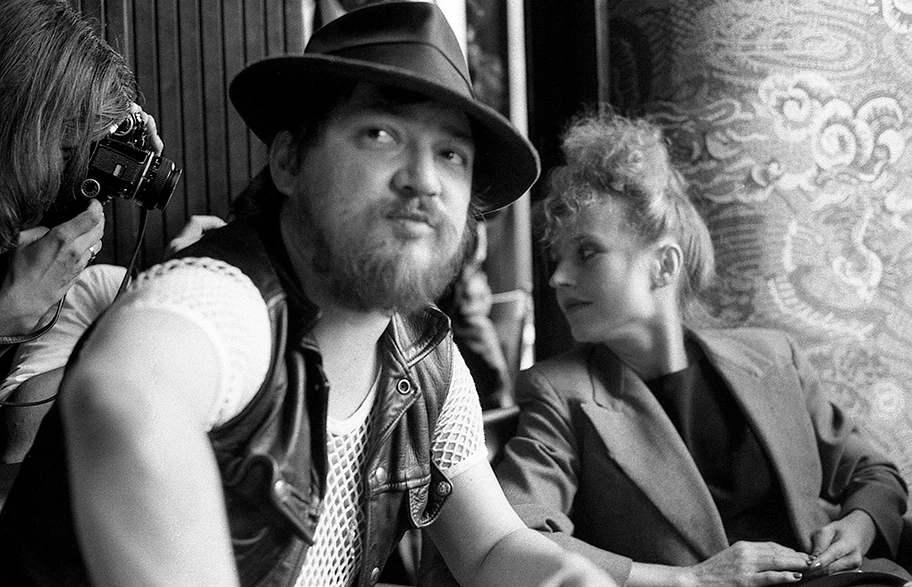 Rainer Werner Fassbinder und Hanna Schygulla am Fimfestival von Venedig, 1980.