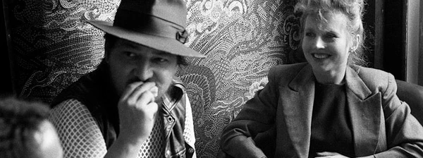 Rainer Werner Fassbinder mit Hanna Schygulla am Filmfestival in Venedig, 1980.