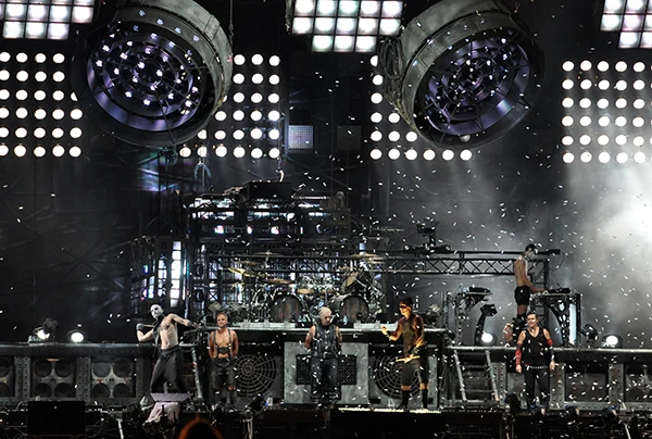 Die Metal-Gruppe «Rammstein» am Wacken Open Air 2013.