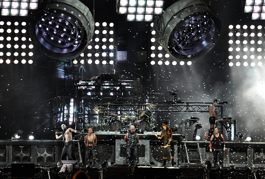 Die Metal-Gruppe «Rammstein» am Wacken Open Air 2013.