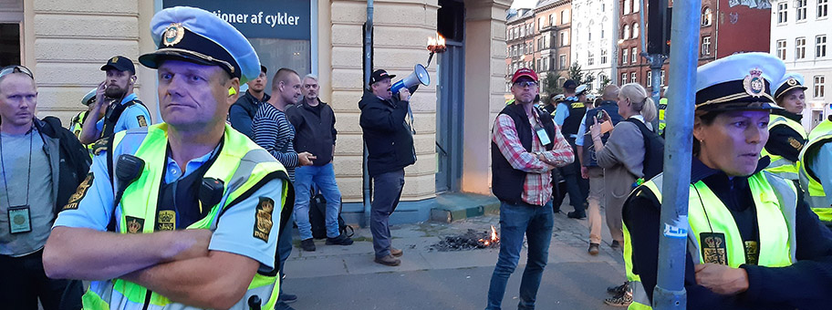 Koran-Verbrennung von Rasmus Paludan in Nørrebro, September 2019.