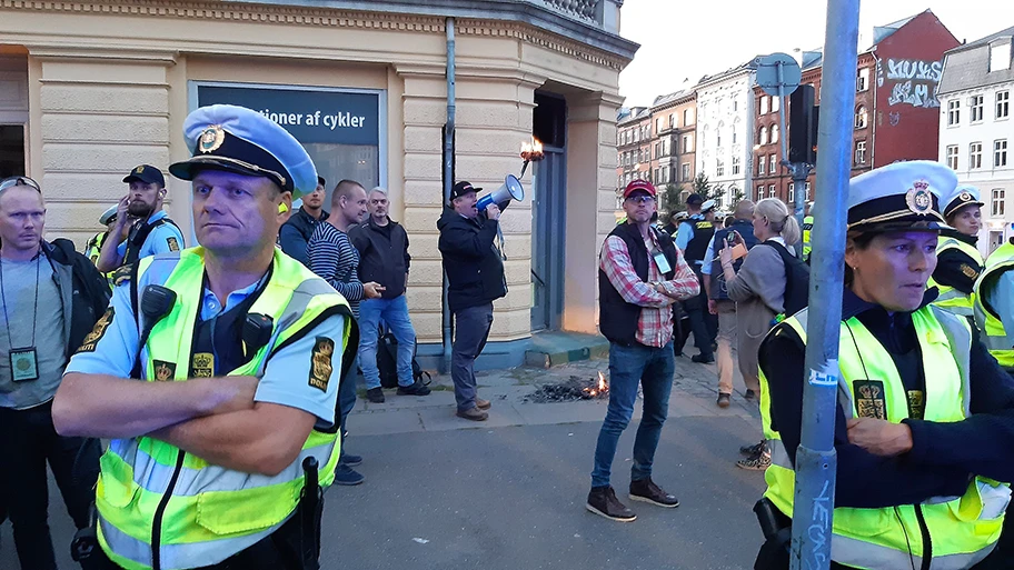 Koran-Verbrennung von Rasmus Paludan in Nørrebro, September 2019.