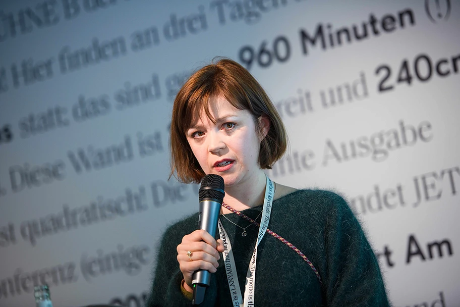 Gunda Windmüller an der Re:publica 2019.