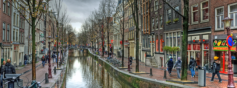 De Wallen, der grösste Red Light District von Amsterdam.