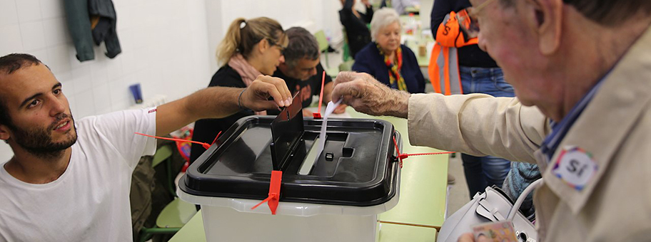 Abstimmung zum Unabhängigkeitsreferendum in Barcelona am 1. Oktober 2017.