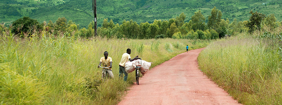 Kohleverkäufer in Malawi auf dem Weg in die Stadt.
