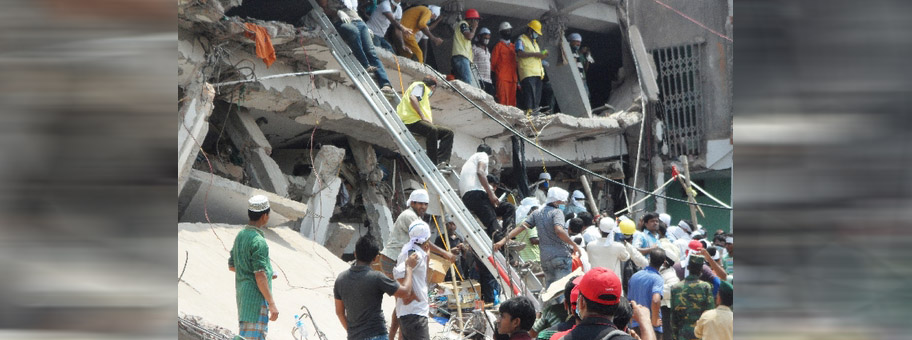Beim Gebäudeeinsturz am 24. April 2013 in Sabhar nordwestlich der Hauptstadt Dhaka in Bangladesch wurden 1127 Menschen getötet und 2438 verletzt. Der Unfall ist der schwerste Fabrikunfall in der Geschichte des Landes.