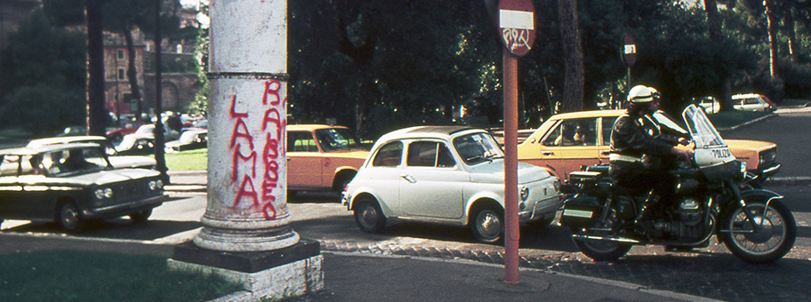 Graffiti in Rom, Italien, 1977.