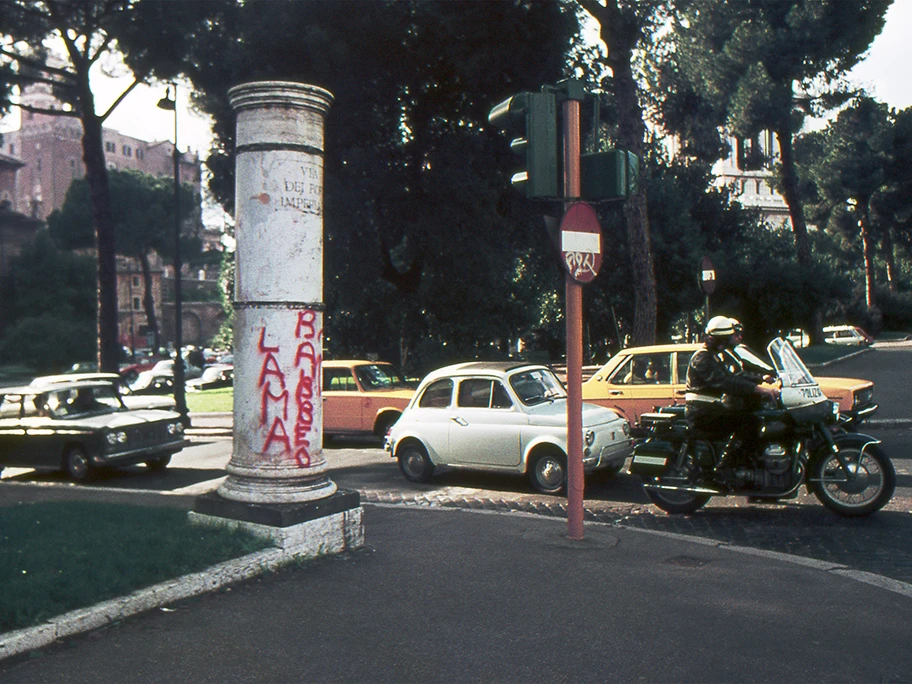 Graffiti in Rom, Italien, 1977.