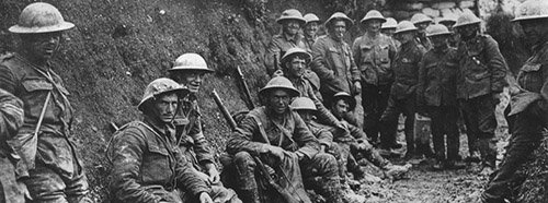 Britische Soldaten an der Front, Juli 1916.