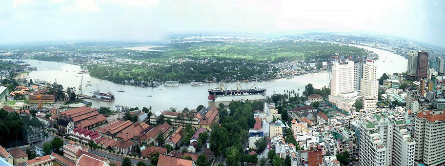 Panoramablick auf das Zentrum von Saigon, Vietnam.