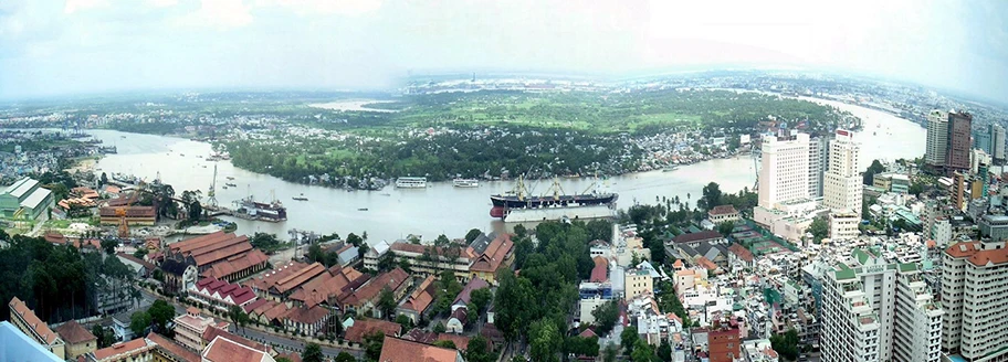 Panoramablick auf das Zentrum von Saigon, Vietnam.