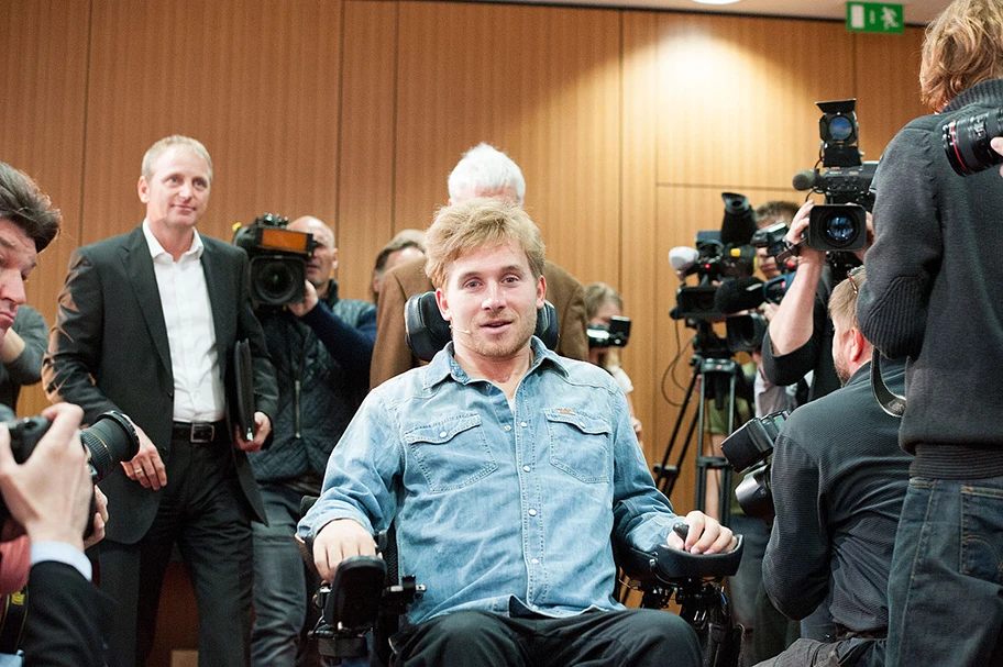 Pressekonferenz anlässlich der Vorstellung von Samuel Kochs Buch «Zwei Leben» in Berlin am 23. April 2012.