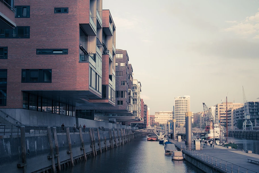 Die neue HafenCity in Hamburg.