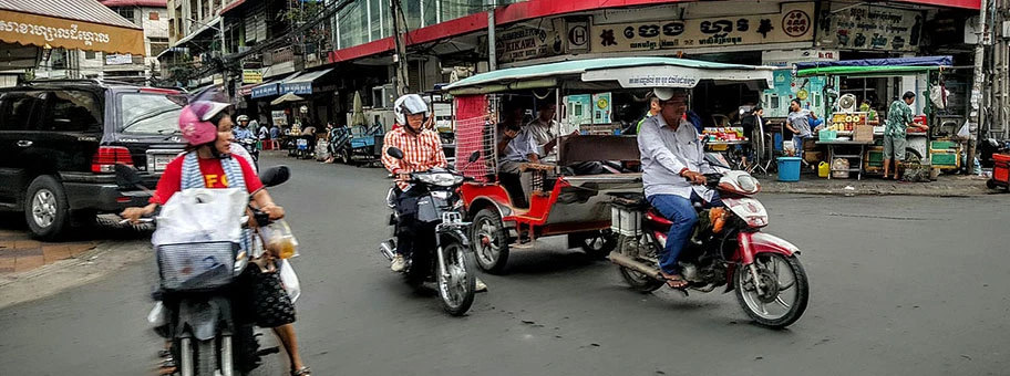 Verkehr in Phnom Penh, Kambodscha.